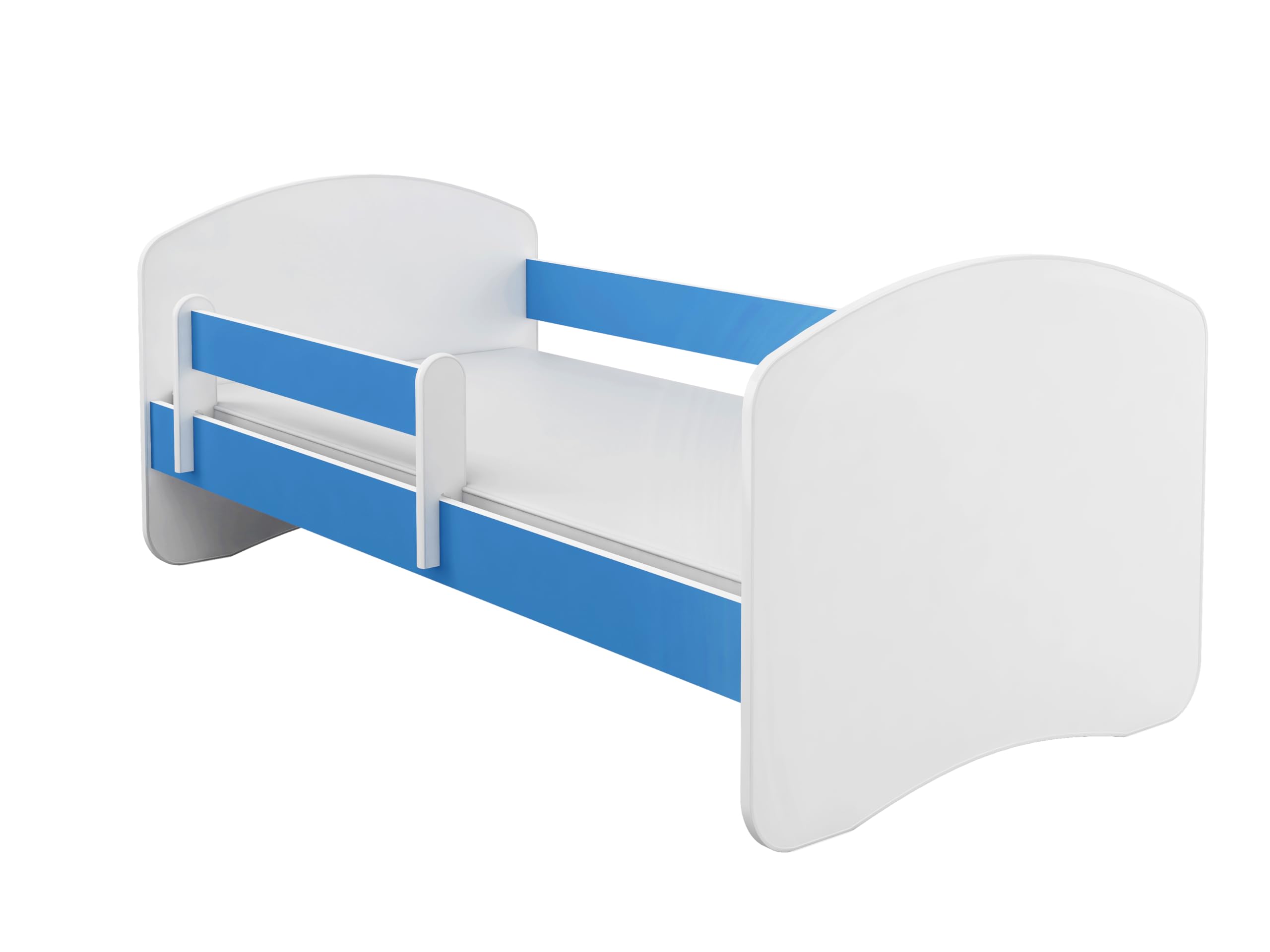 Kinderbett Jugendbett mit einer Schublade und Matratze Weiß ACMA II (180x80 cm + Schublade, Weiß)