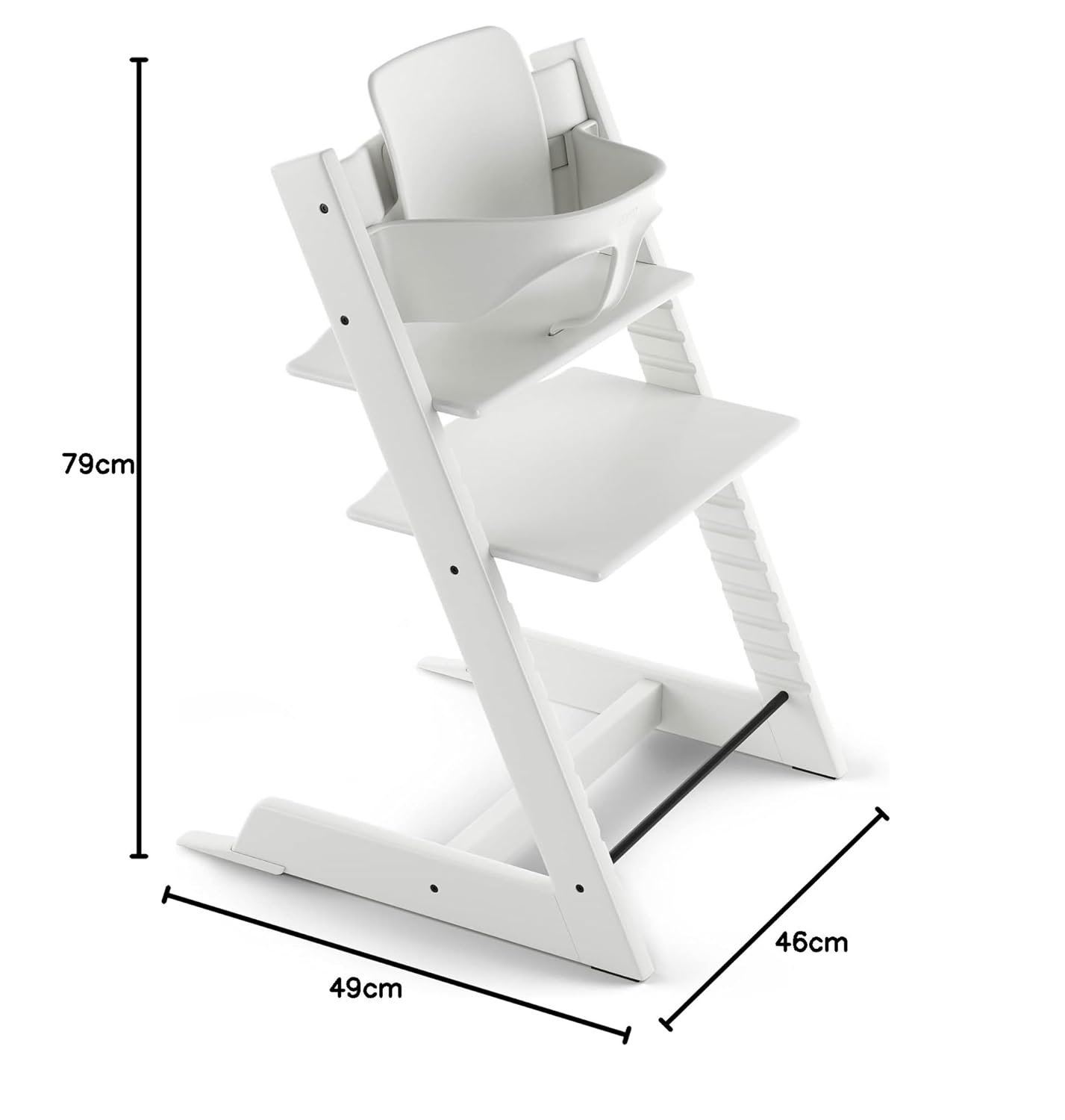 Tripp Trapp Hochstuhl von Stokke mit Baby Set, White aus Buchenholz - Verstellbarer, anpassbarer Stuhl für Kleinkinder, Kinder & Erwachsene
