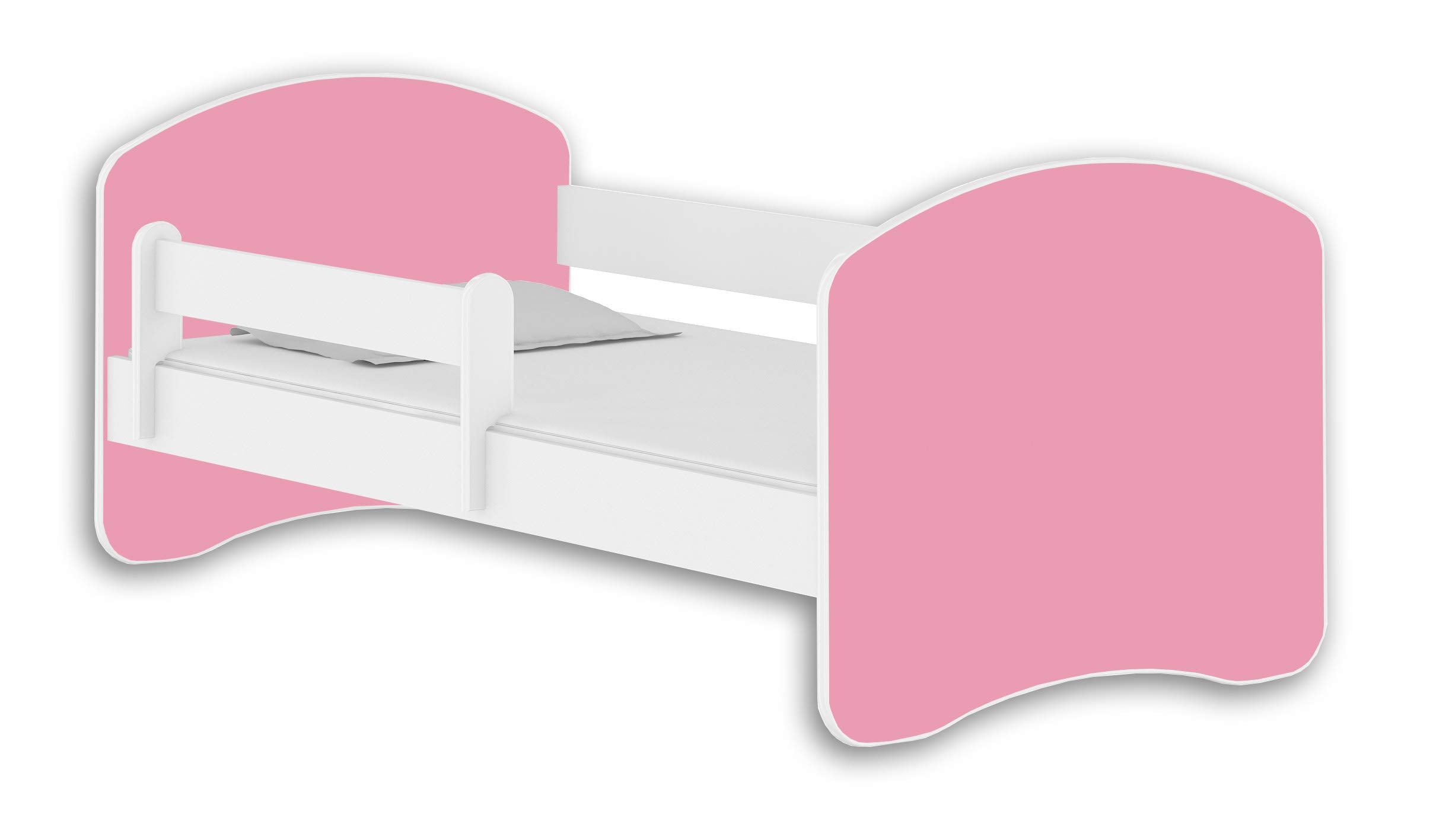 Kinderbett Jugendbett mit einer Schublade und Matratze Weiß ACMA II (180x80 cm + Schublade, Weiß)