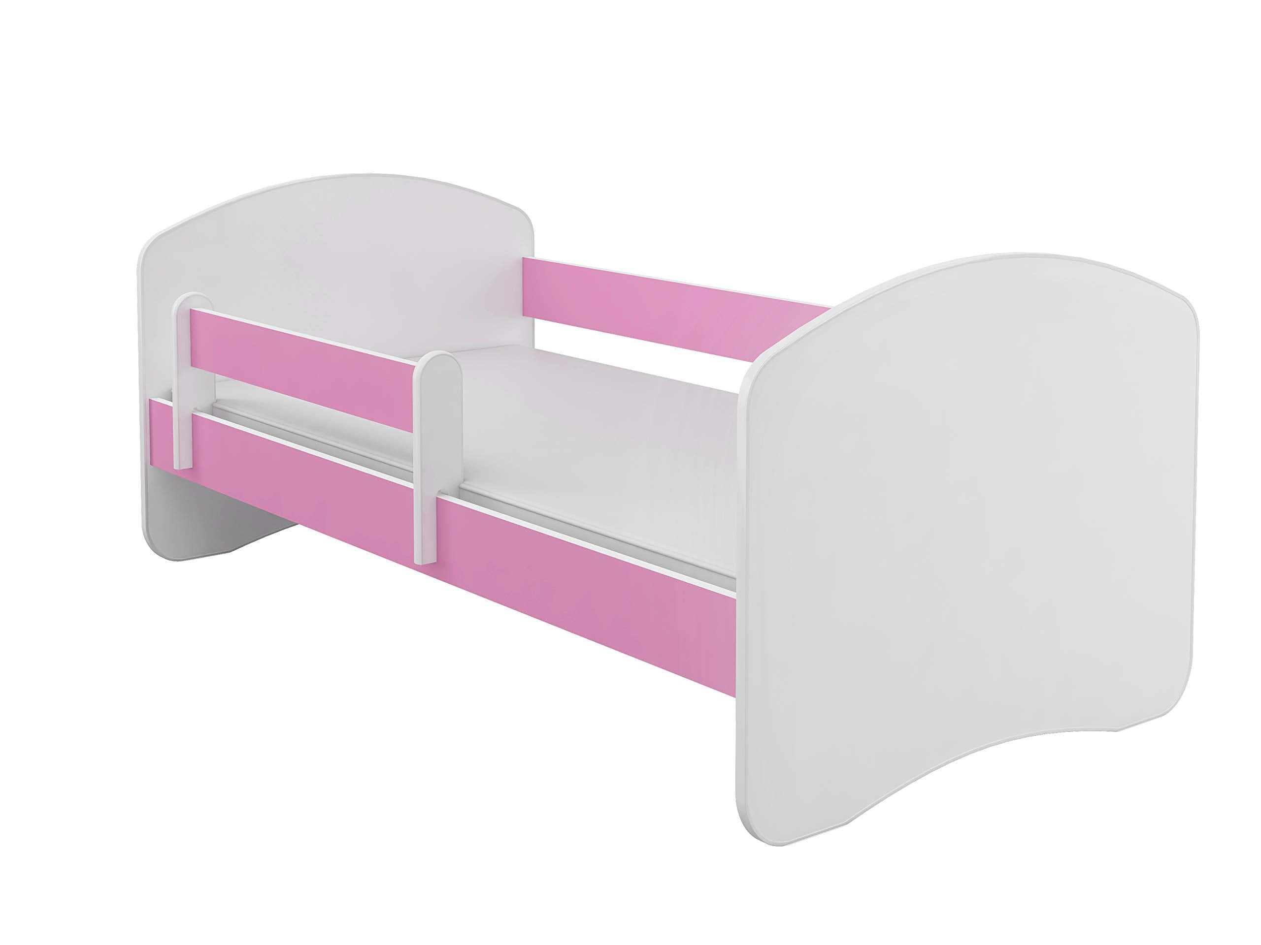 Kinderbett Jugendbett mit einer Schublade und Matratze Weiß ACMA II (180x80 cm + Schublade, Weiß)