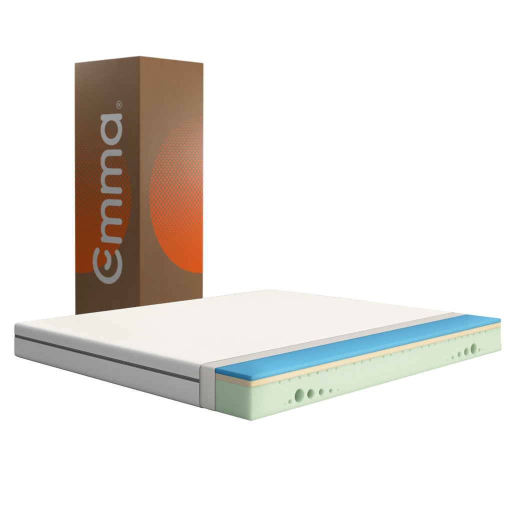 Emma One Matratze, Kaltschaummatratze, 90x200 cm, H2 Härtegrad Mittelhart, 18 cm Höhe, 3-Zonen-Stützung, Atmungsaktiver & Waschbarer Bezug