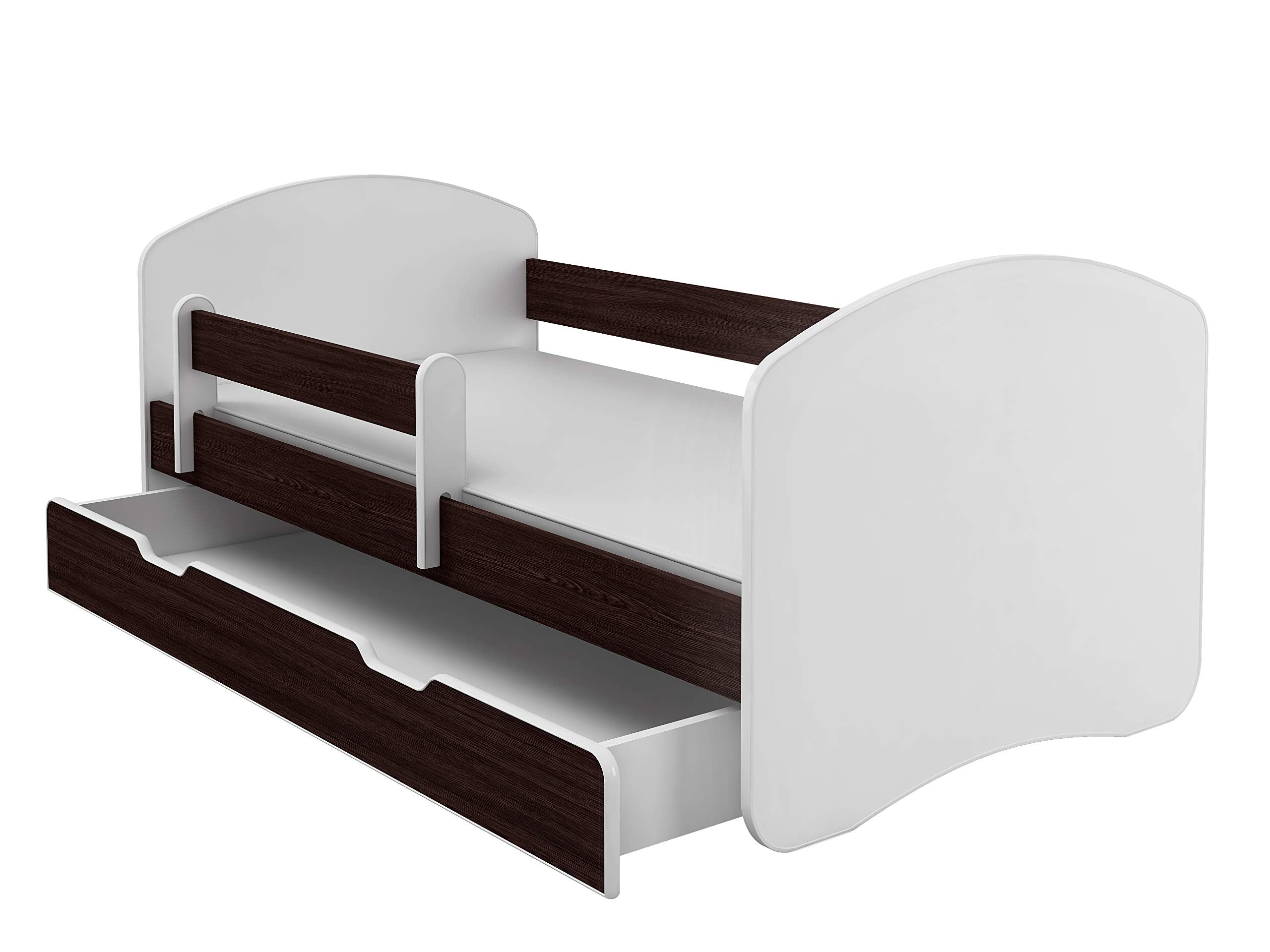 Kinderbett Jugendbett mit einer Schublade und Matratze Weiß ACMA II (180x80 cm + Schublade, Weiß)