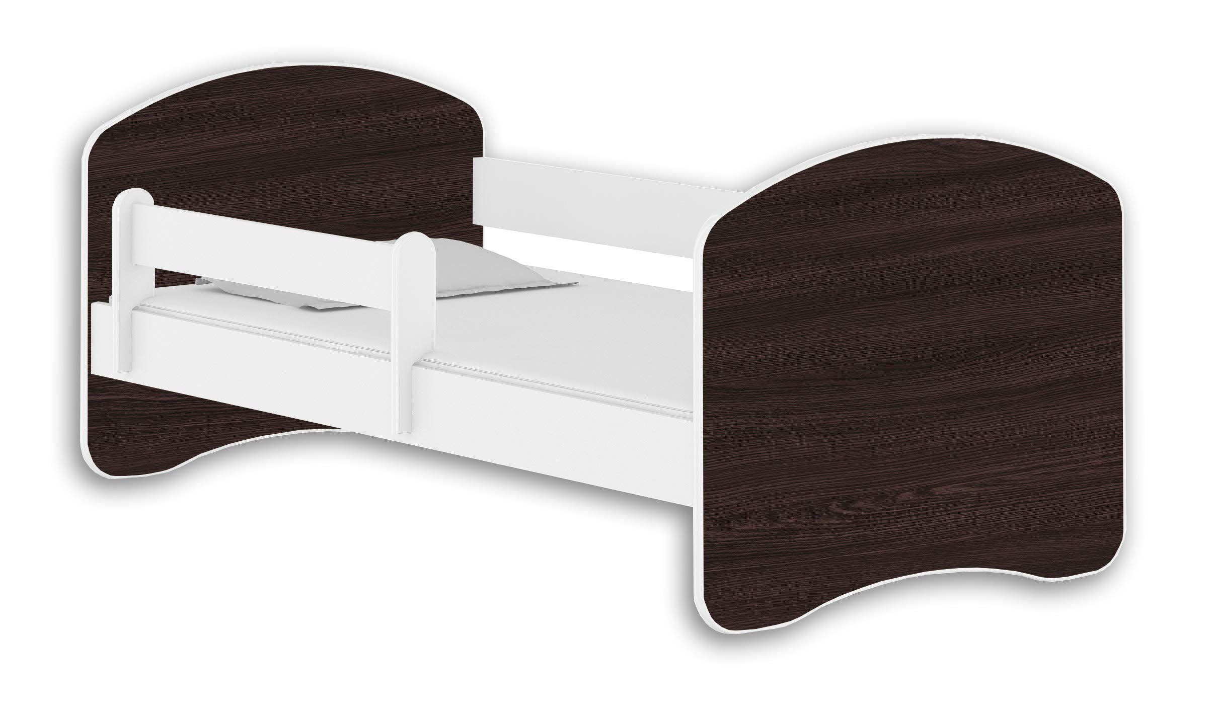 Kinderbett Jugendbett mit einer Schublade und Matratze Weiß ACMA II (180x80 cm + Schublade, Weiß)