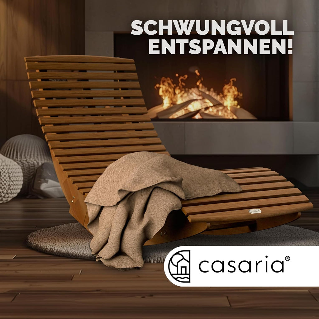 Casaria® 2X Sonnenliege Klappbar Wetterfest Holz 160kg Belastbarkeit Pflegeleicht FSC®-Zertifiziert Akazie Garten Balkon Sauna Liege Holzliege Relaxliege 195x60cm