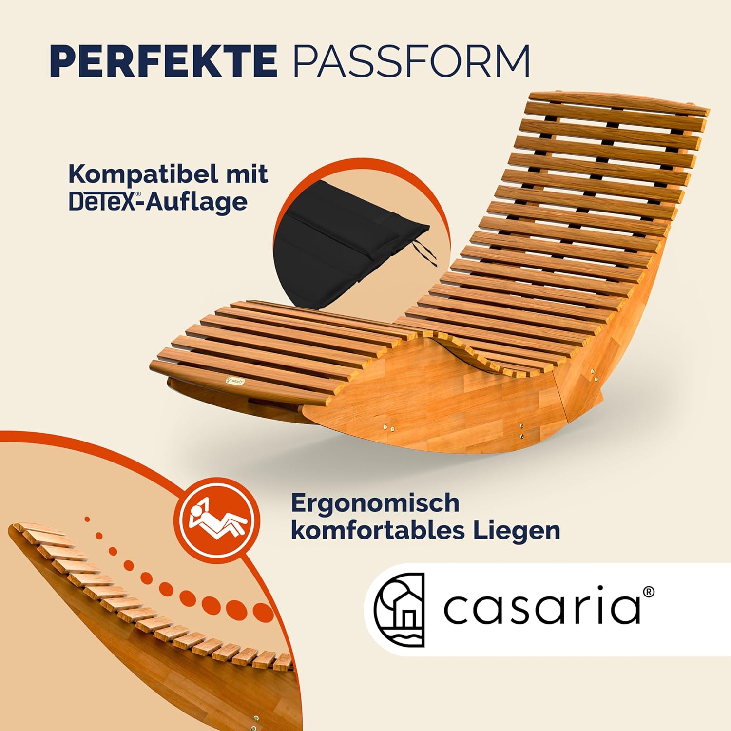 Casaria® 2X Sonnenliege Klappbar Wetterfest Holz 160kg Belastbarkeit Pflegeleicht FSC®-Zertifiziert Akazie Garten Balkon Sauna Liege Holzliege Relaxliege 195x60cm