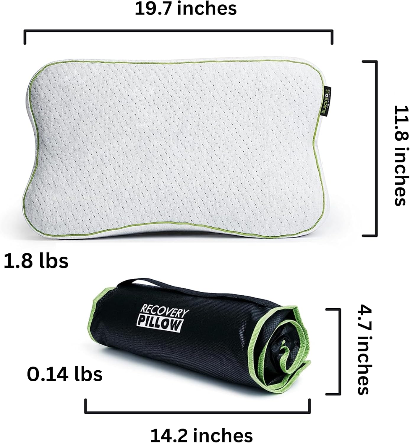 Blackroll Recovery Pillow – Orthopaedic HWS Pillow (Neck Support Cushion) Made of Viscose Memory Foam - Made in Germany