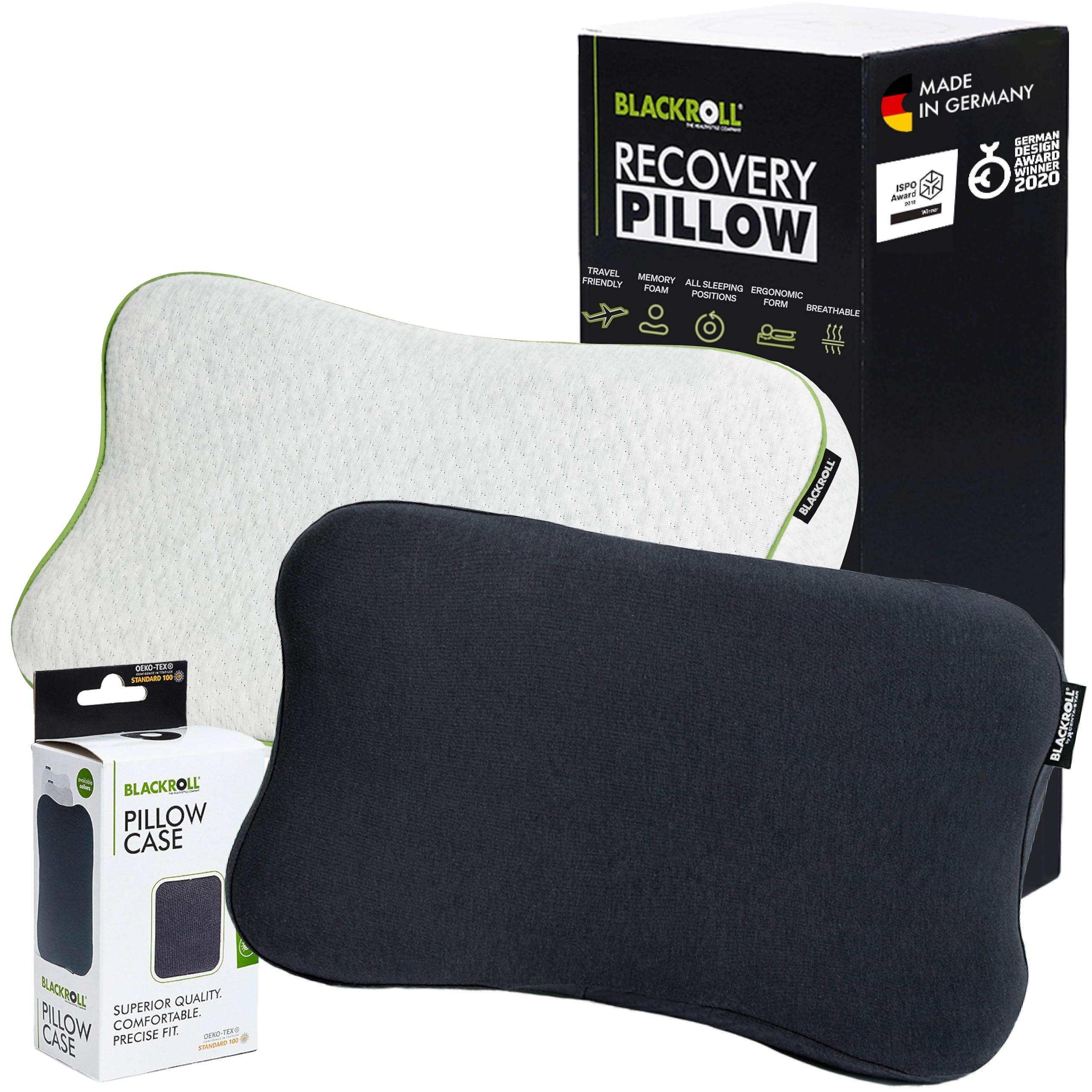 Blackroll Recovery Pillow – Orthopaedic HWS Pillow (Neck Support Cushion) Made of Viscose Memory Foam - Made in Germany