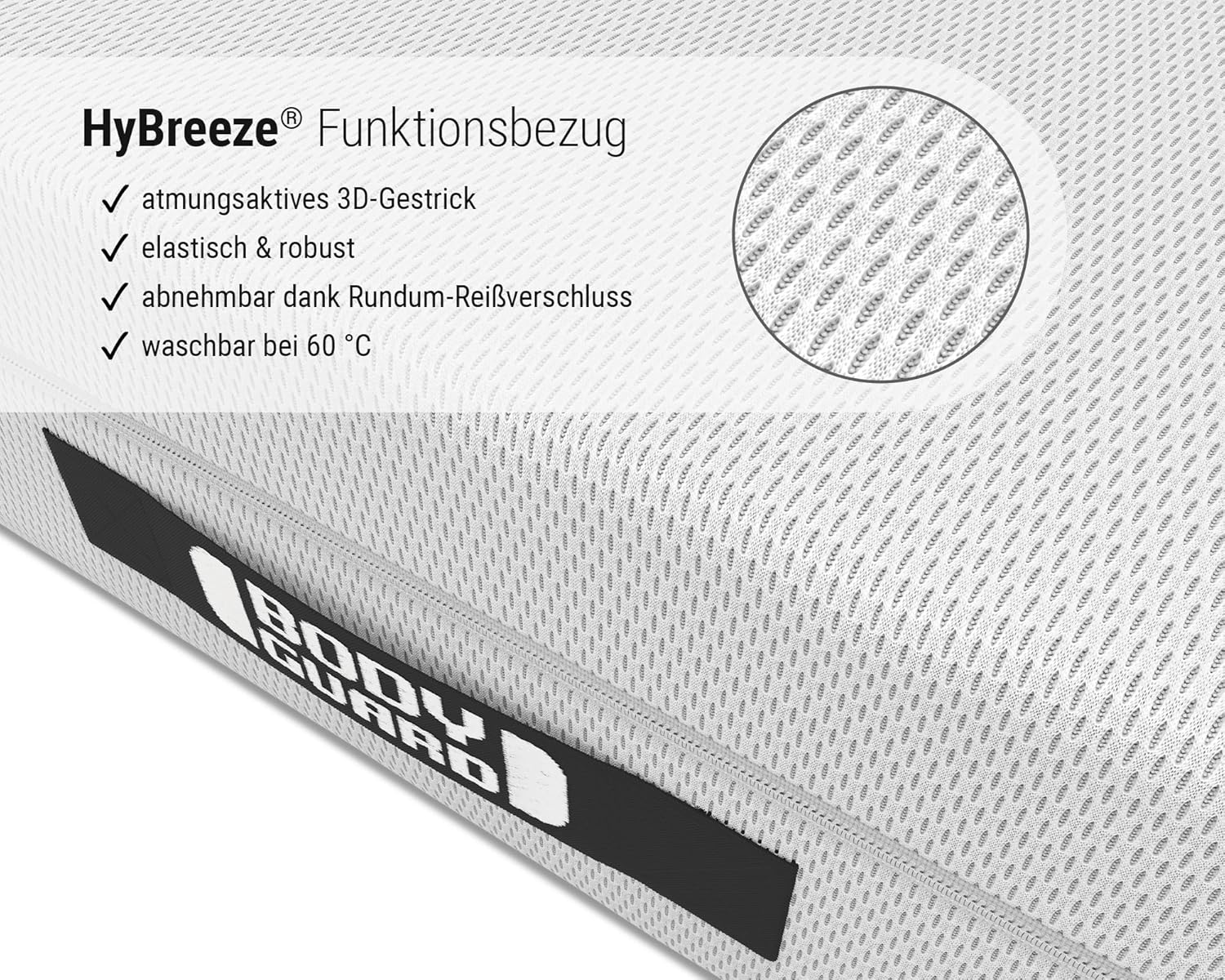 Bodyguard bett1 Anti-Kartell-Matratze 160x190. Deutschlands meistgekaufte Matratze (2in1 Liegehärten Mittelfest & Fester, Bezug 60°C waschbar, Oeko-TEX 100, Ergonomiemodule, QXSchaum)